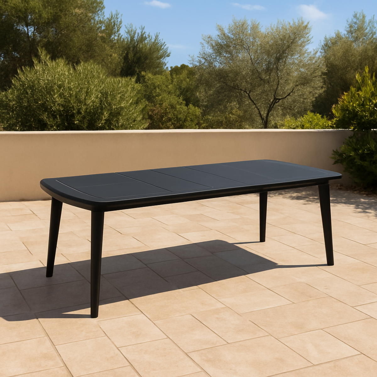 CONCEPT USINE Table extensible gris anthracite ATLANTIC