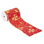 ATMOSPHERA Guirlande de Noël Ruban  Féérie Folk  12x500cm Rouge