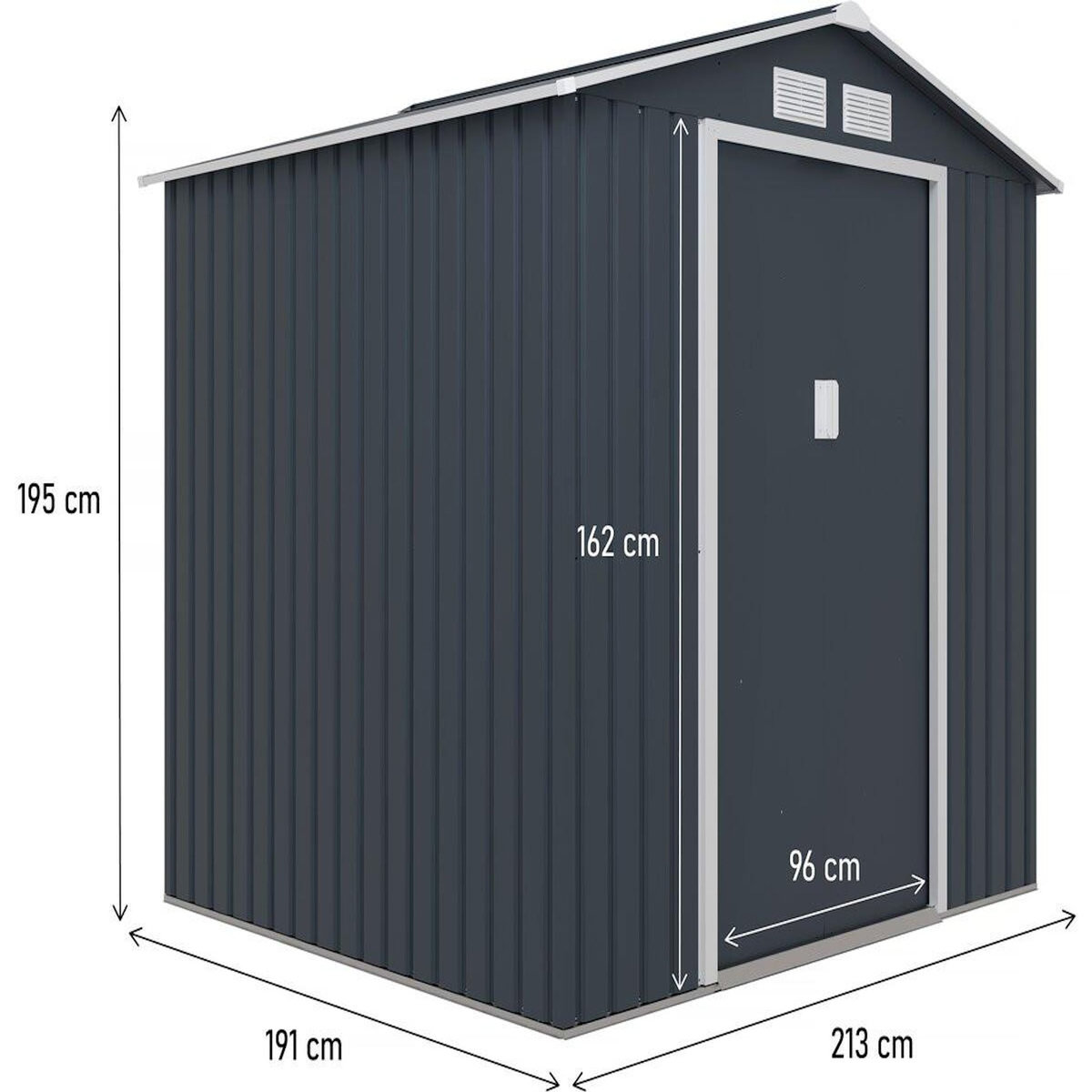 Habitat et Jardin Abri de jardin métal  Vegas  - 4,07 m² - Gris