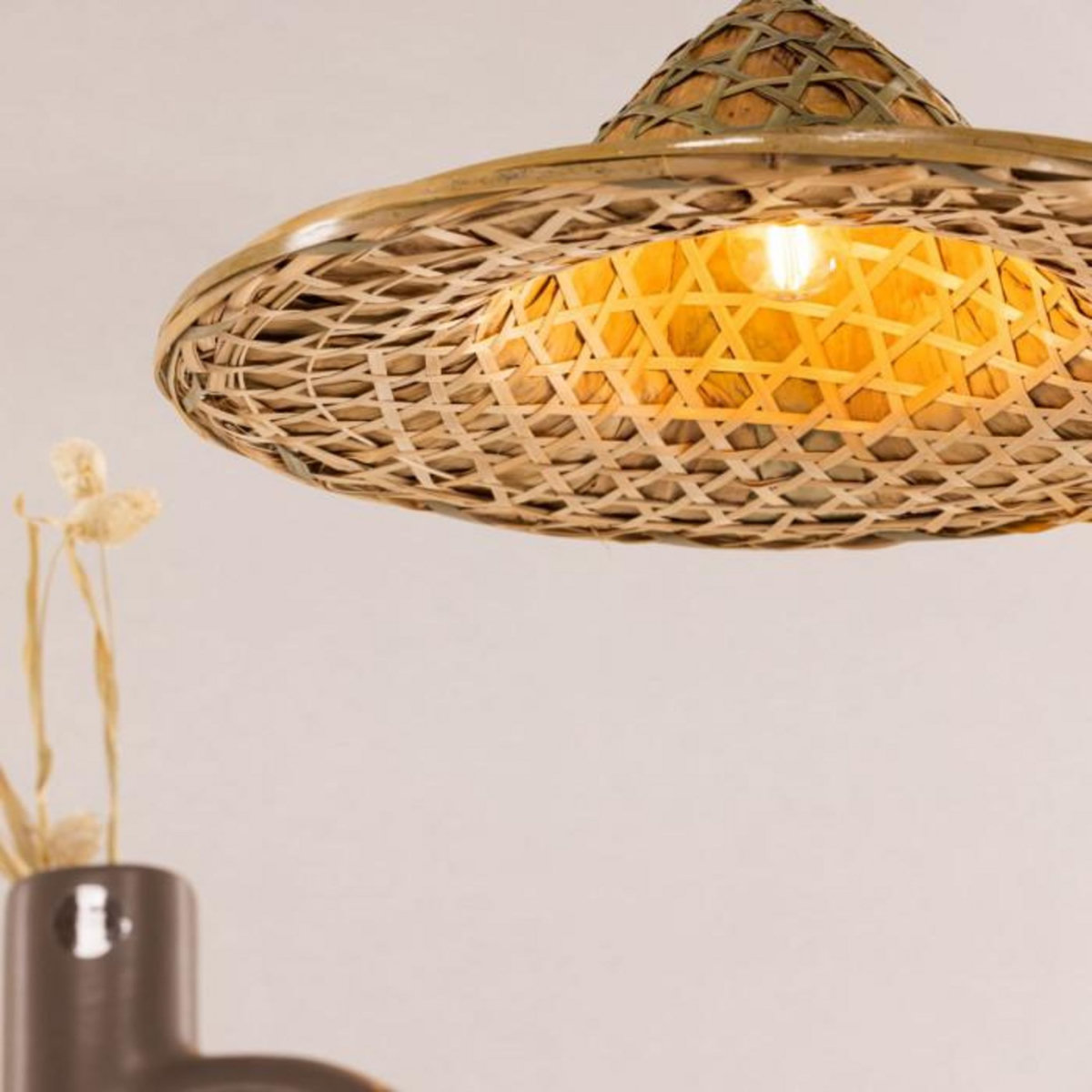 Paris Prix Lampe Suspension en Rotin  Stjarnvik  45cm Naturel