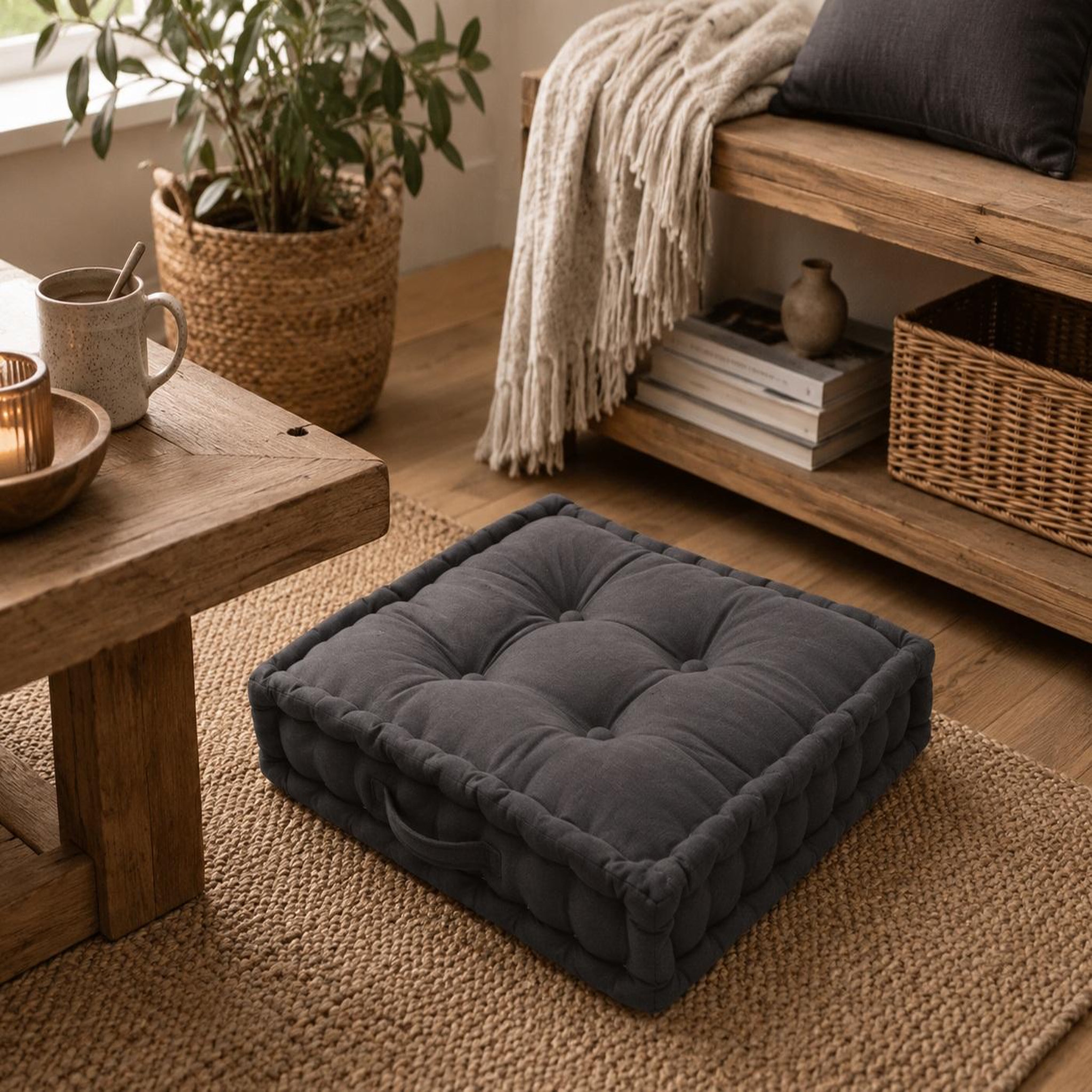Voir la diapositive 2 : Eden Coussin de sol horizon design et moderne