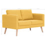 Voir la diapositive 6 : VIDAXL Canape a 2 places tissu jaune