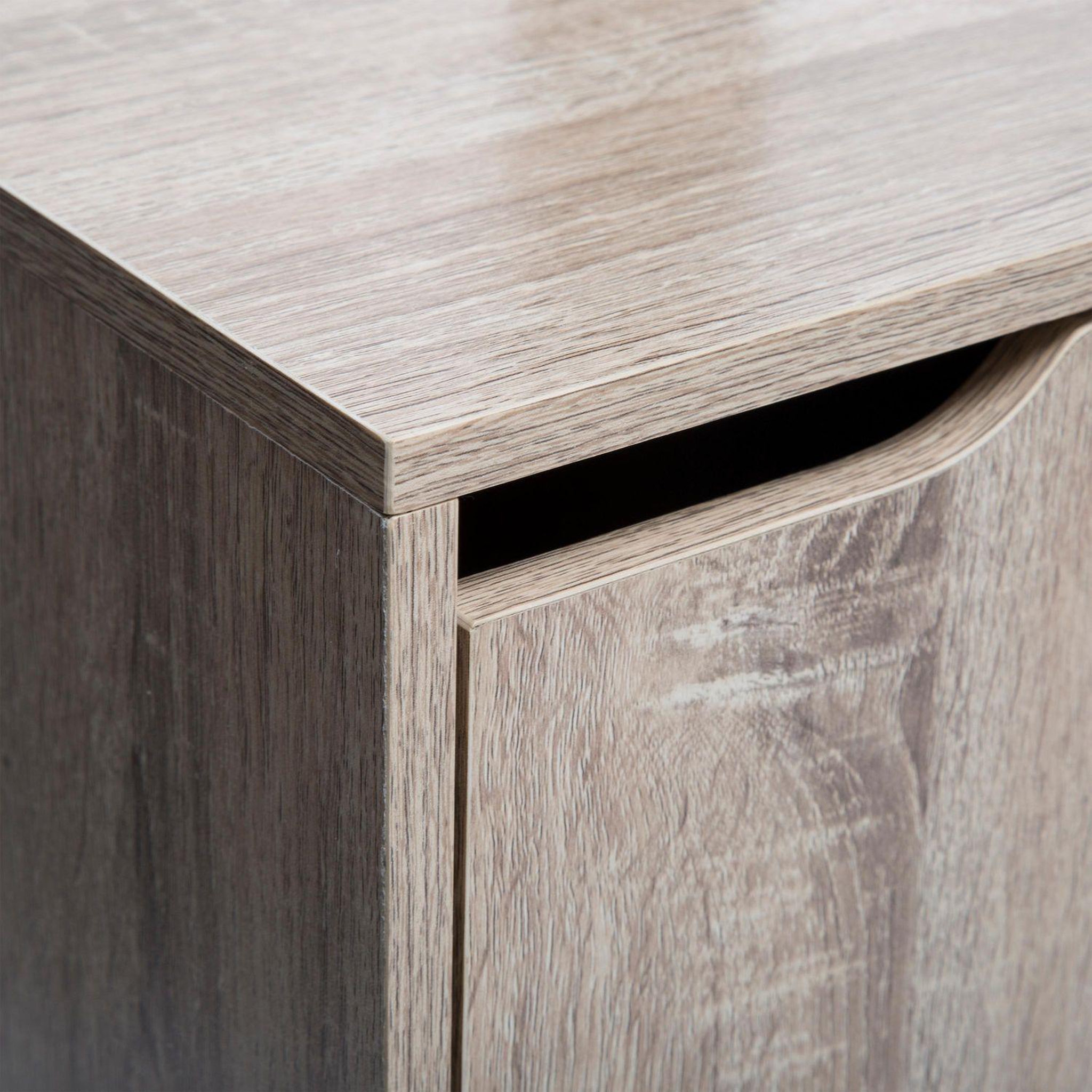 Voir la diapositive 3 : FIVE Table de chevet mix'n modul avec 1 porte effet bois naturel - beige