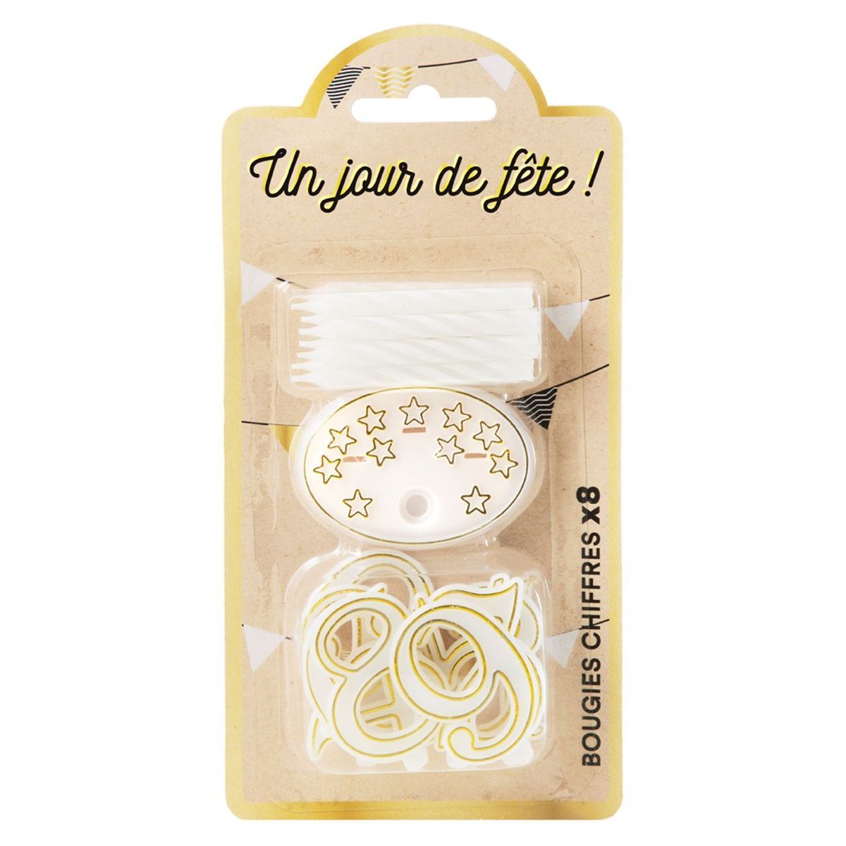 Bougies d'anniversaire chiffrées de 0 à 9 x9 9 pièces