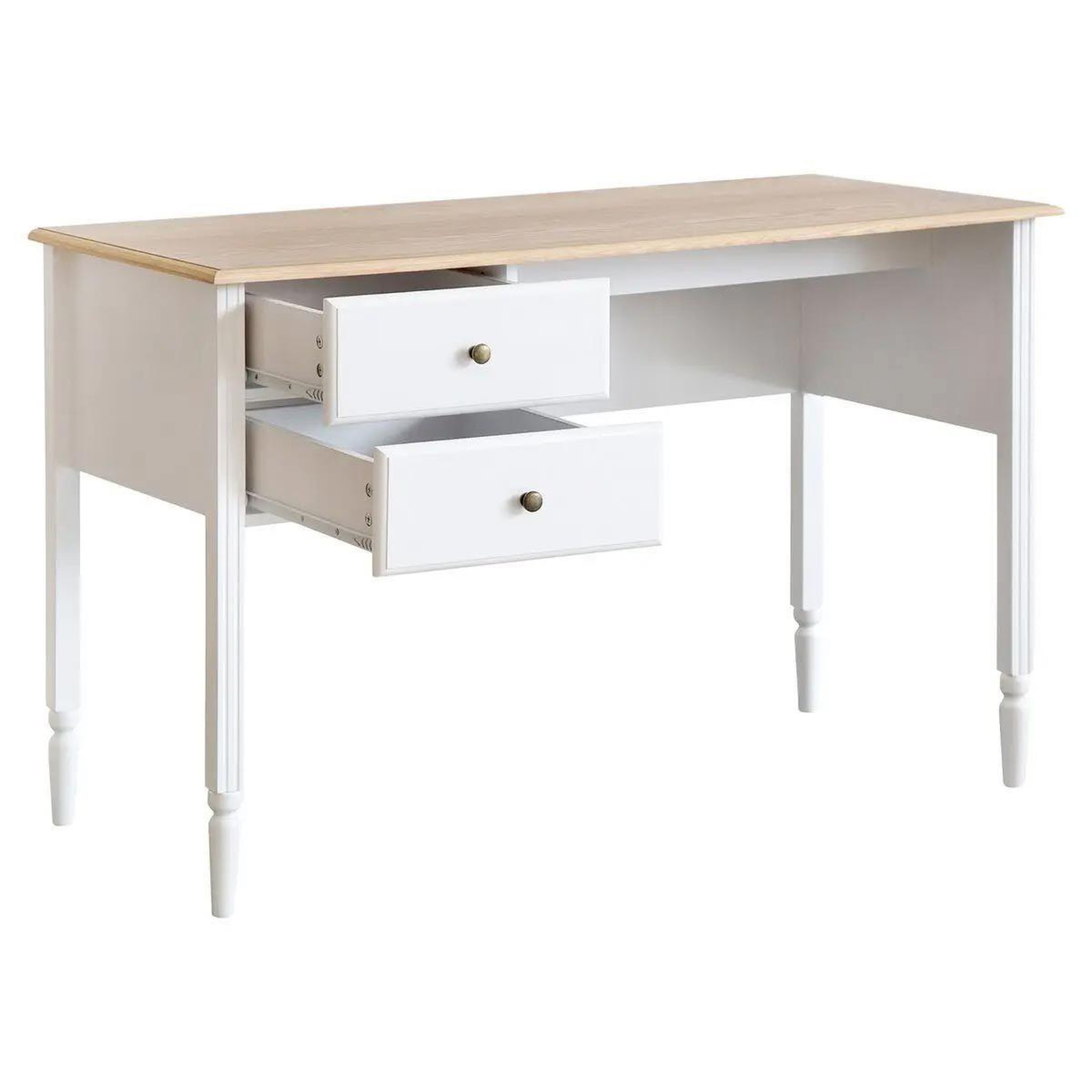 Voir la diapositive 2 : ATMOSPHERA Bureau 2 Tiroirs Design  Solen  120cm Blanc
