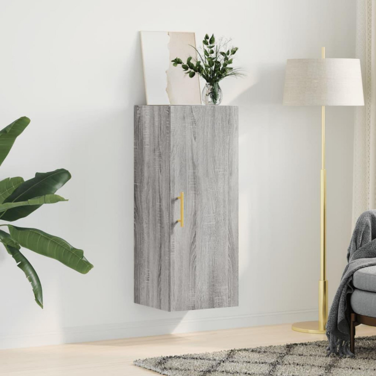 VIDAXL Armoire murale sonoma gris 34,5x34x90 cm