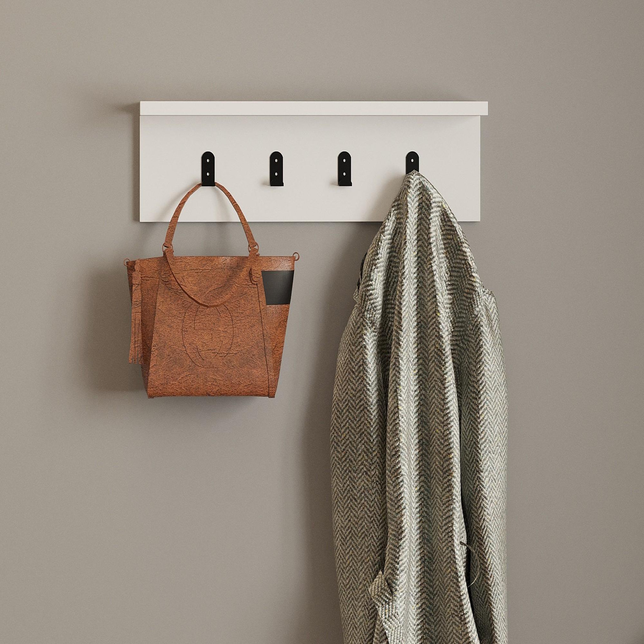 Voir la diapositive 3 : Habitat et Jardin Étagère murale en bois  ayla  - 60 x 16 x 14 cm - blanc