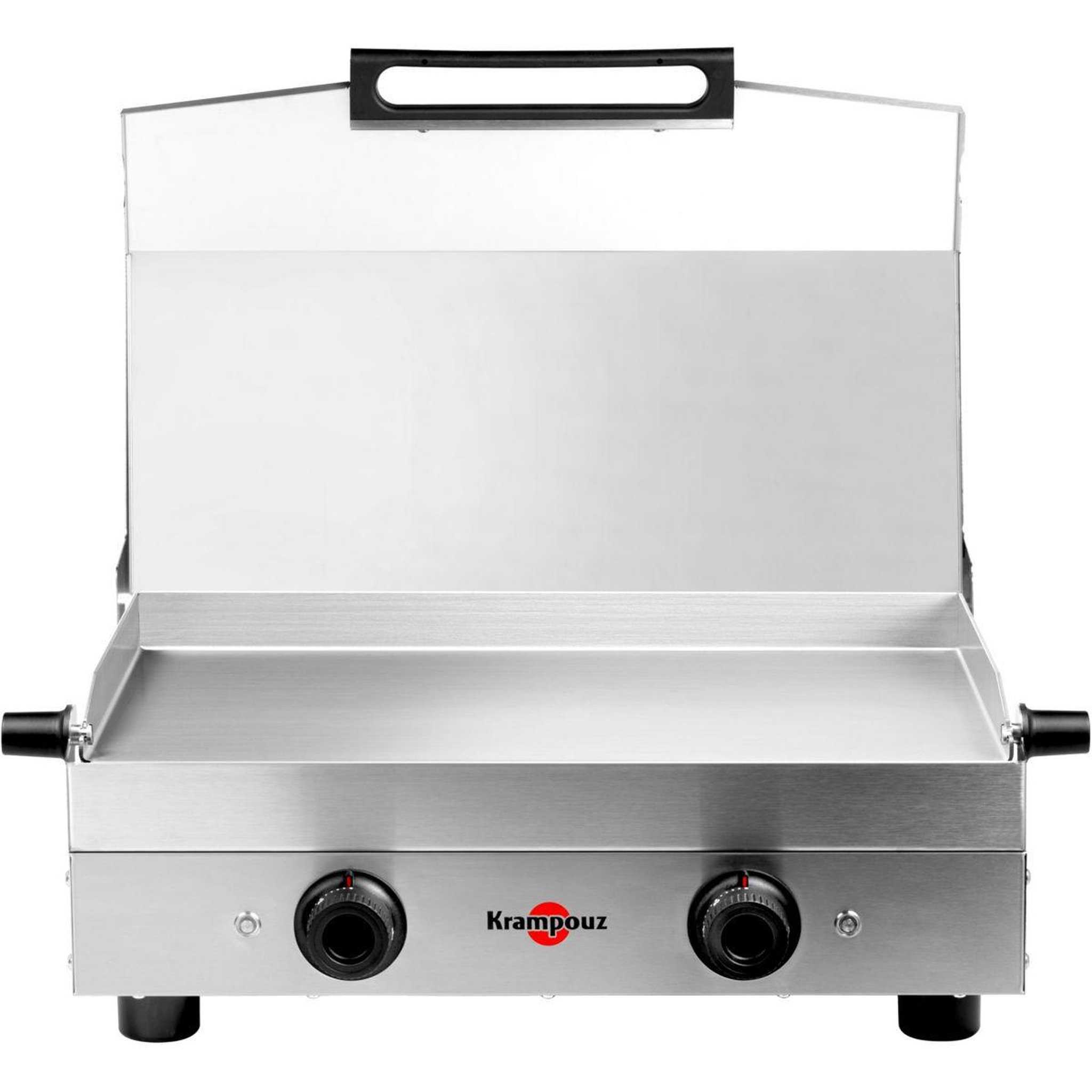 Voir la diapositive 2 : KRAMPOUZ Plancha électrique PFSY2AA-KR inox 2 brûleurs à poser, 54x33 cm