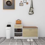 VIDAXL Banc à chaussures blanc et chêne sonoma bois d ingénierie