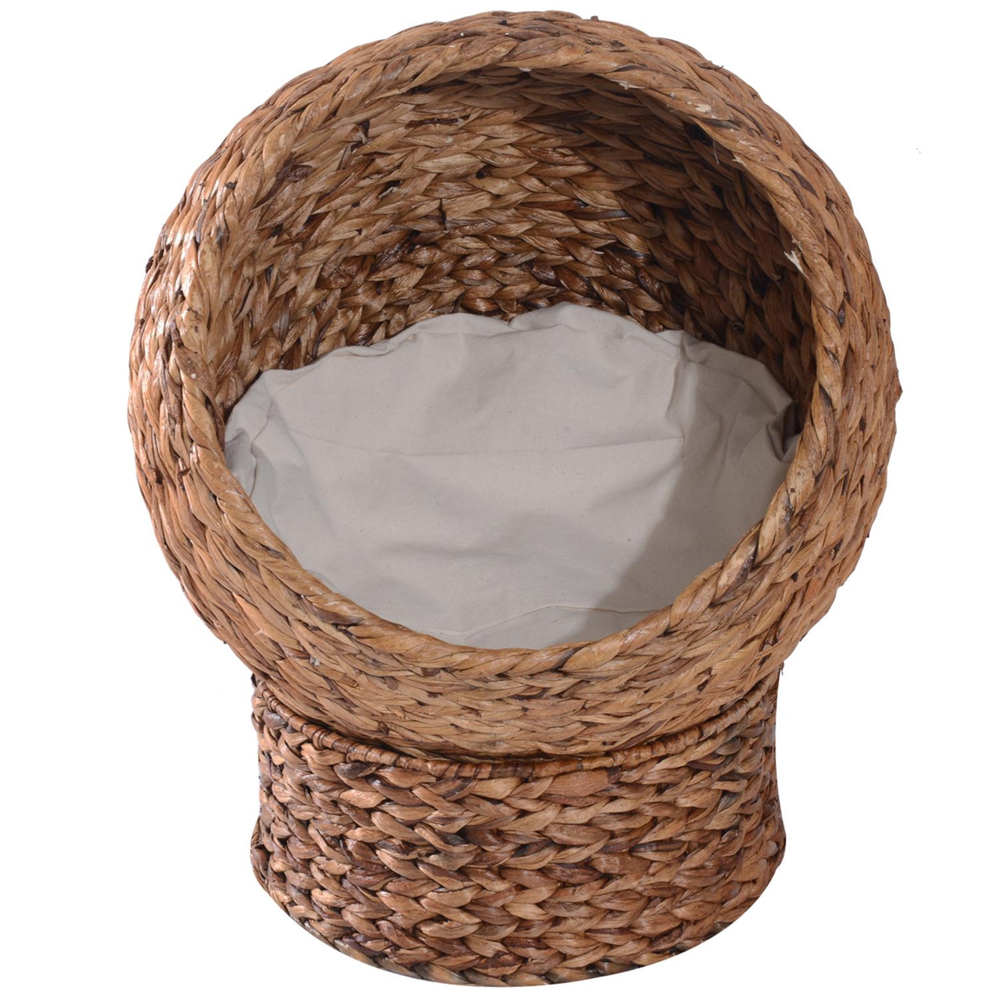 Voir la diapositive 4 : PAWHUT PawHut Panier chat lit chat cosy grand confort dim. 42L x 33l x 52H cm coussin moelleux beige inclus