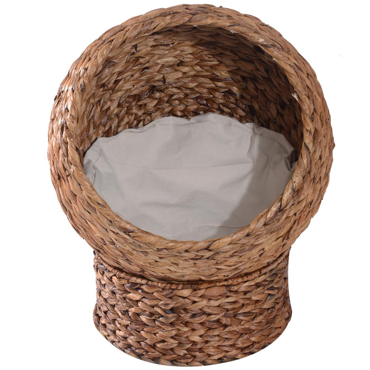 PAWHUT PawHut Panier chat lit chat cosy grand confort dim. 42L x 33l x 52H cm coussin moelleux beige inclus