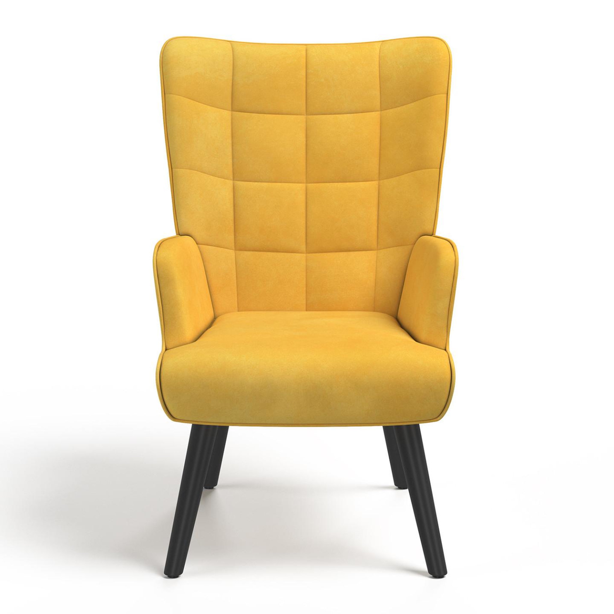 Voir la diapositive 3 : ID MARKET Fauteuil scandinave ania velours jaune