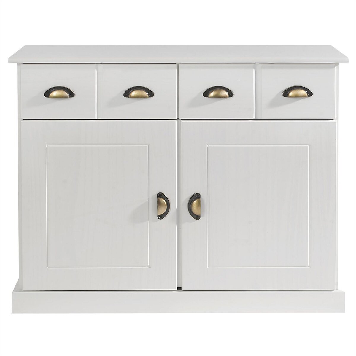 IDIMEX Buffet PARIS en pin massif, 2 portes et 2 tiroirs