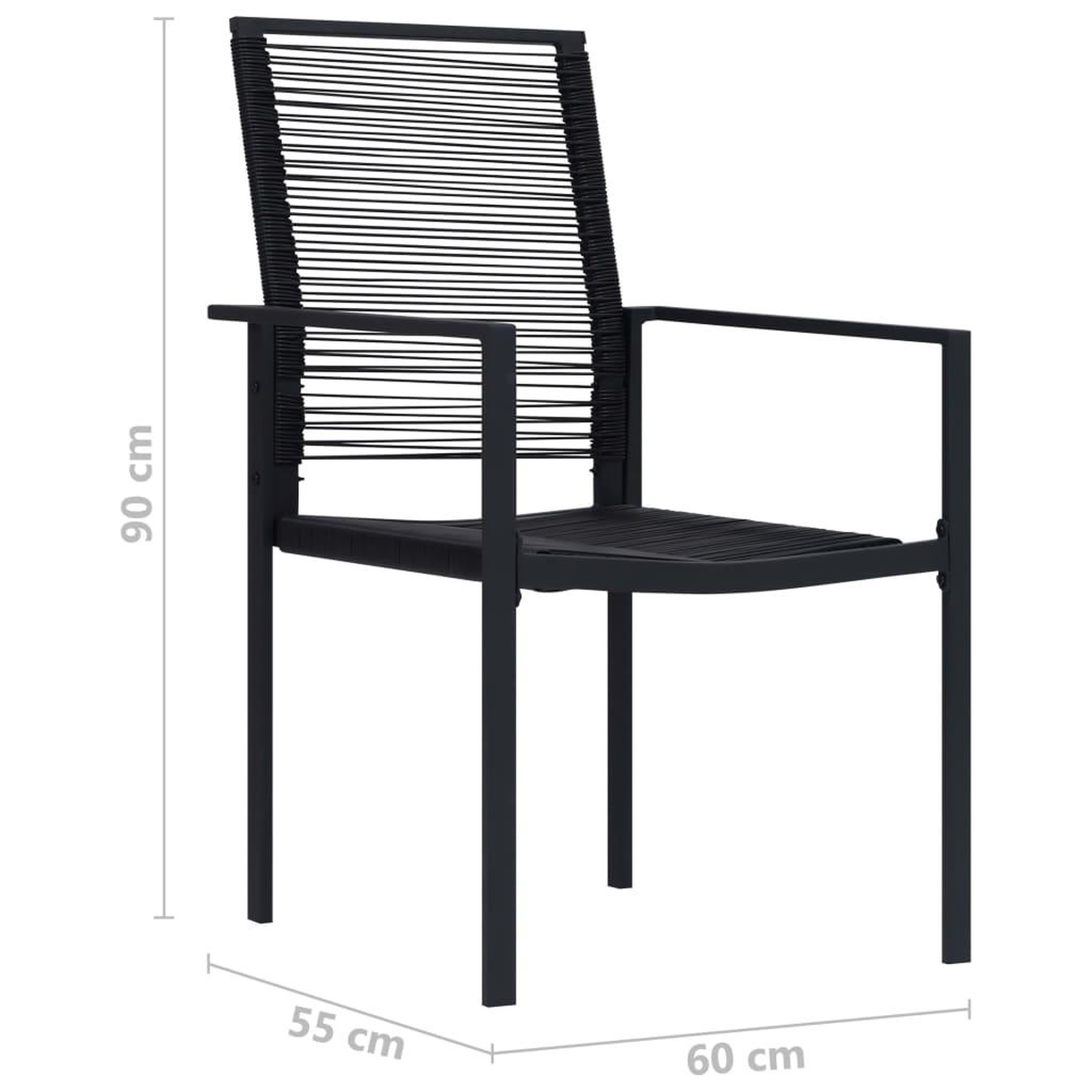 Voir la diapositive 6 : VIDAXL Chaises de jardin lot de 4 Rotin PVC Noir