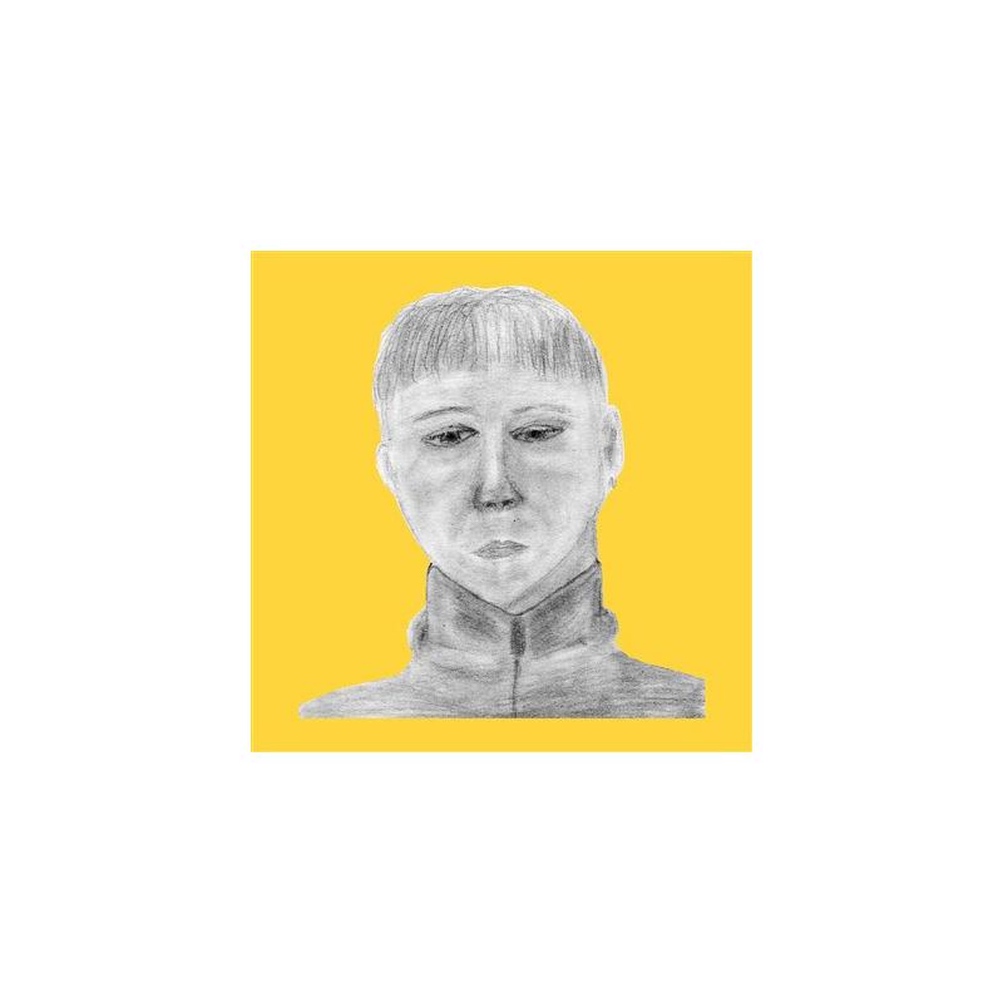 Vinyle « à tous les bâtards » — pochette carrée portrait minimaliste sur fond jaune