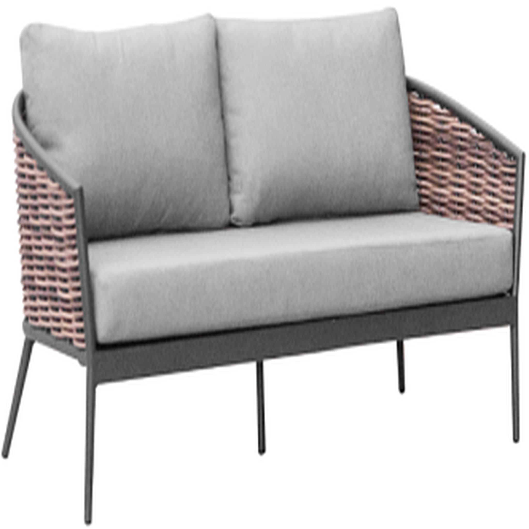 Proloisirs Set 3 pièces Muse en aluminium/wicker avec coussins - graphite