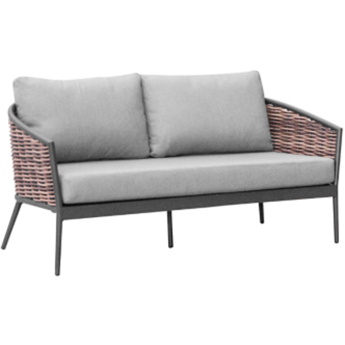 Proloisirs Set 3 pièces Muse en aluminium/wicker avec coussins - graphite