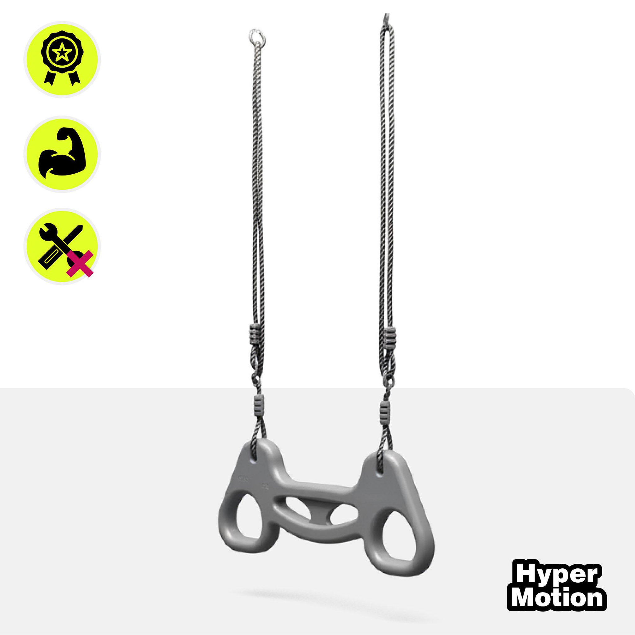 Voir la diapositive 4 : HYPERMOTION Trapèze de gymnastique HyperMotion pour enfants avec poignée antidérapantes-