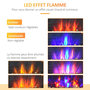 Voir la diapositive 5 : HOMCOM Cheminée électrique murale 1000/2000W effet flammes LED 7 couleurs réglables télécommande galets noir