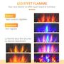 Voir la diapositive 5 : HOMCOM Cheminée électrique murale 1000/2000W effet flammes LED 7 couleurs réglables télécommande galets noir