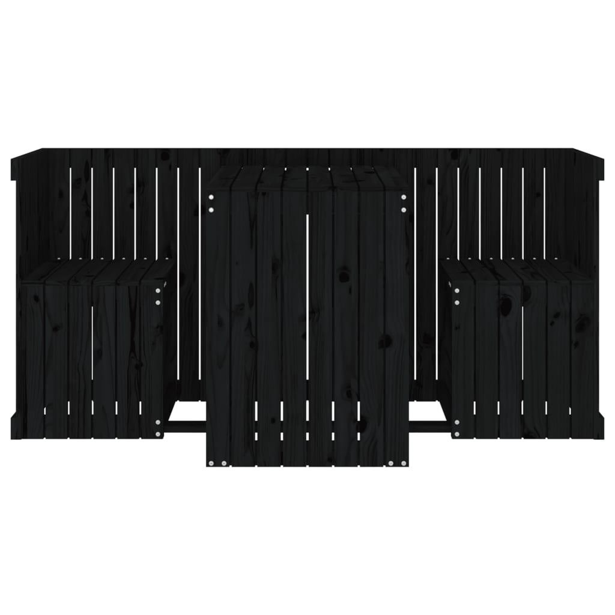 Voir la diapositive 4 : VIDAXL Set de balcon 2 places noir bois de pin massif