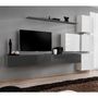 Voir la diapositive 1 : Paris Prix Meuble TV Mural Design  Switch IX  310cm Gris & Blanc