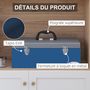 Voir la diapositive 5 : HOMCOM Boite à outils métallique - caisse à outils - verrouillable - tapis EVA poignées tôle acier gris bleu
