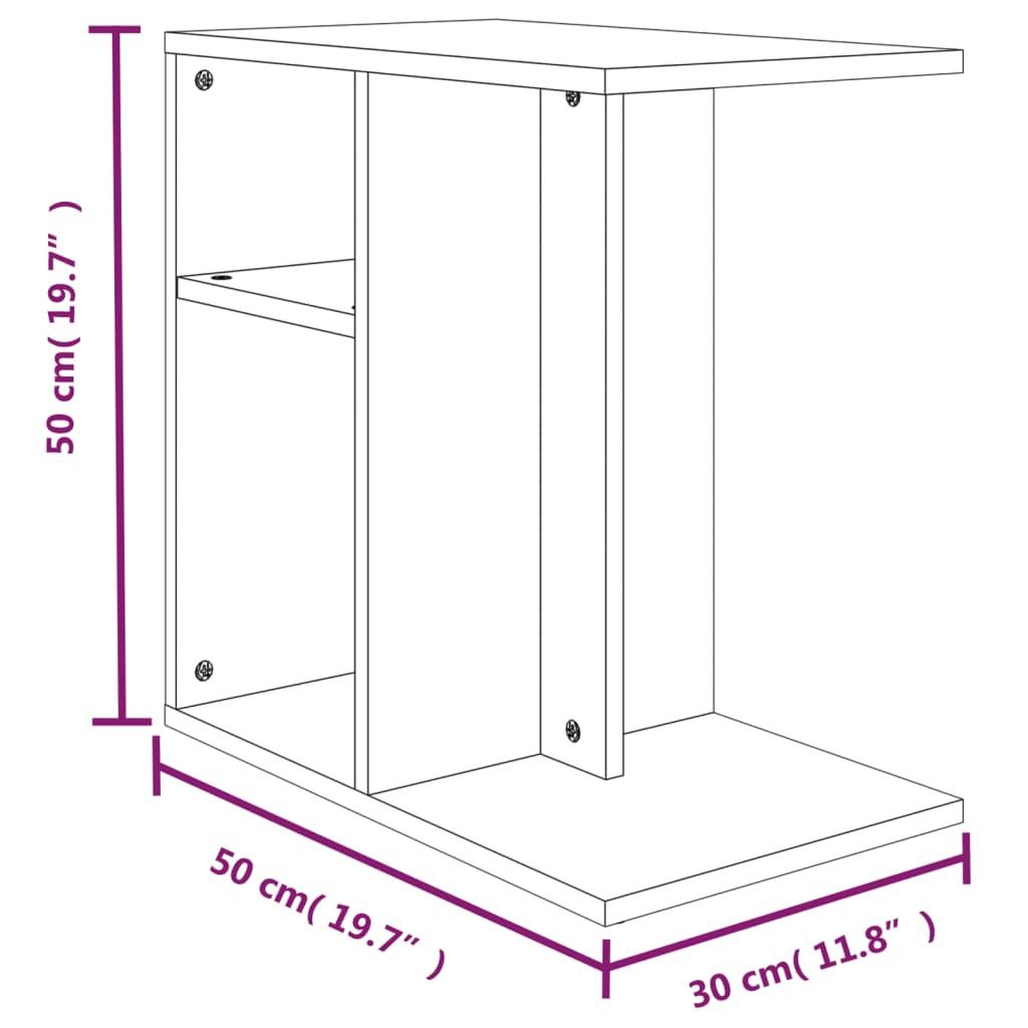 Voir la diapositive 6 : VIDAXL Table d'appoint Chene marron 50x30x50 cm Bois d'ingenierie