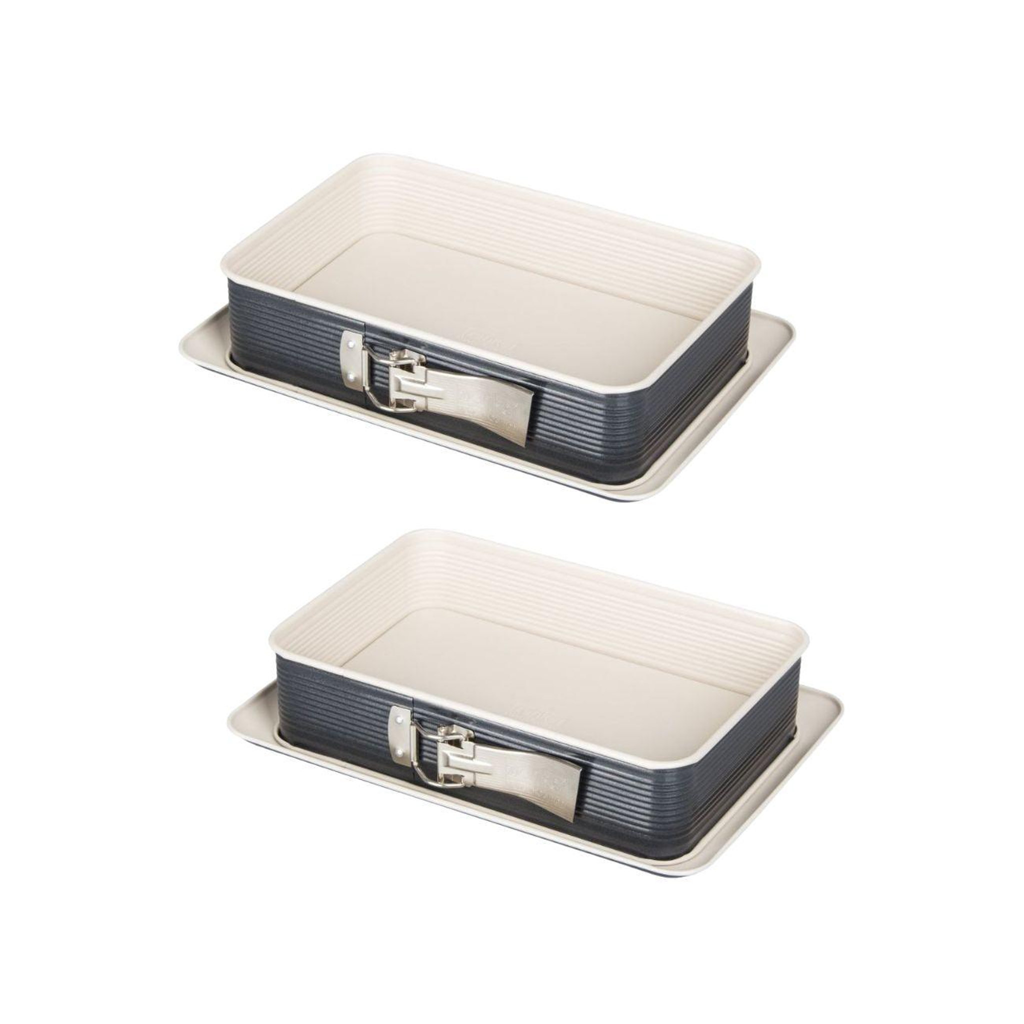 ZENKER Lot de 2 moules à gâteaux rectangulaires 28/18 cm en acier zenker smart pastry