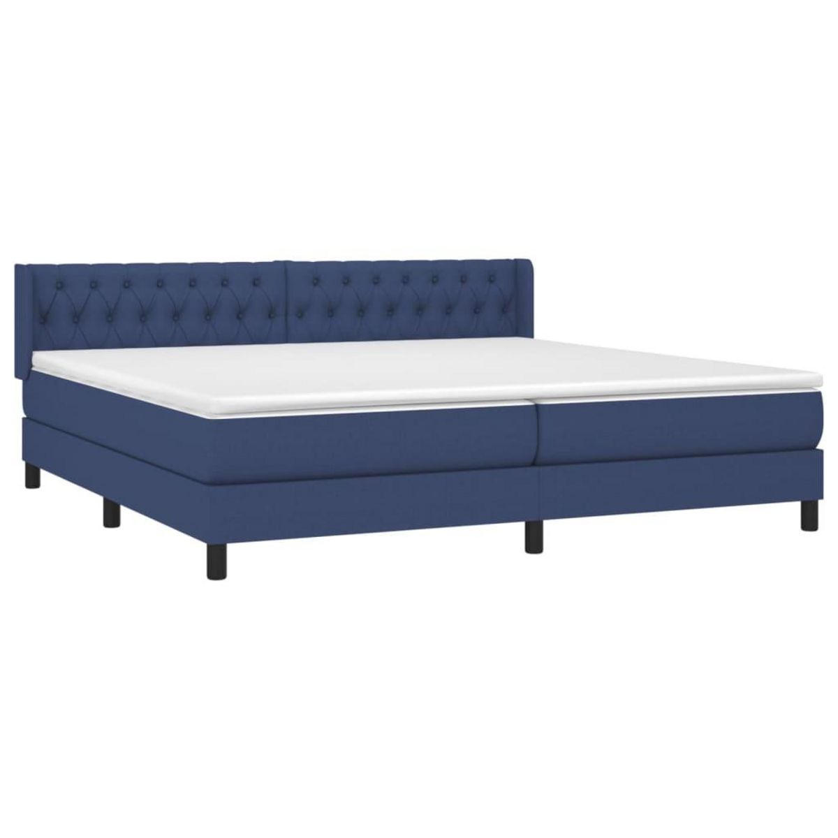 VIDAXL Sommier a lattes de lit avec matelas Bleu 200x200 cm Tissu