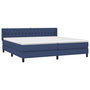 Voir la diapositive 3 : VIDAXL Sommier a lattes de lit avec matelas Bleu 200x200 cm Tissu