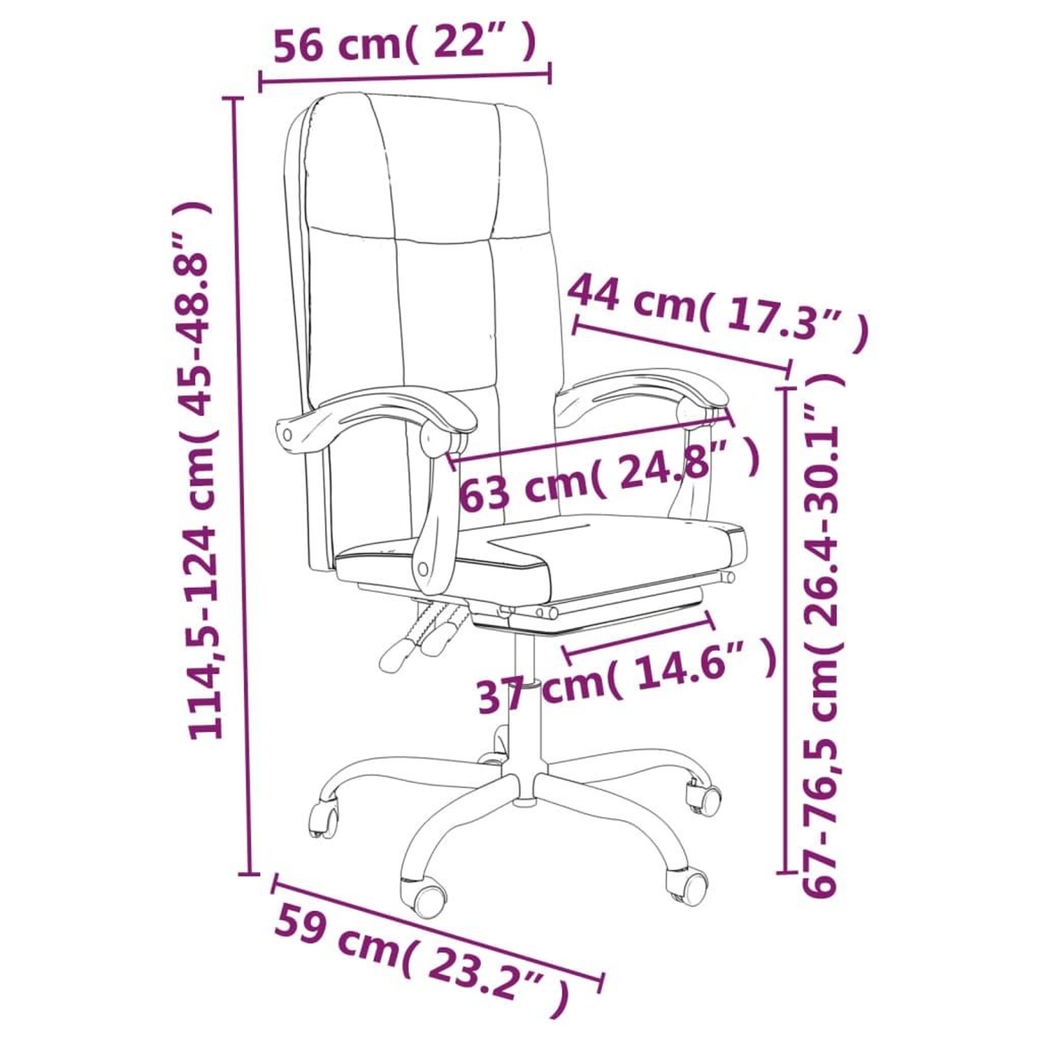 Voir la diapositive 6 : VIDAXL Fauteuil inclinable de bureau Noir Similicuir