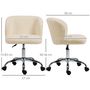 Voir la diapositive 3 : HOMCOM Chaise de bureau design - hauteur réglable, pivotante - piètement acier chromé revêtement effet laine bouclée terre de sienne