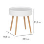 Voir la diapositive 5 : Wenko Table d'appoint ronde avec couvercle en MDF et Bambou - Blanc et Beige