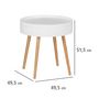 Voir la diapositive 5 : Wenko Table d'appoint ronde avec couvercle en MDF et Bambou - Blanc et Beige