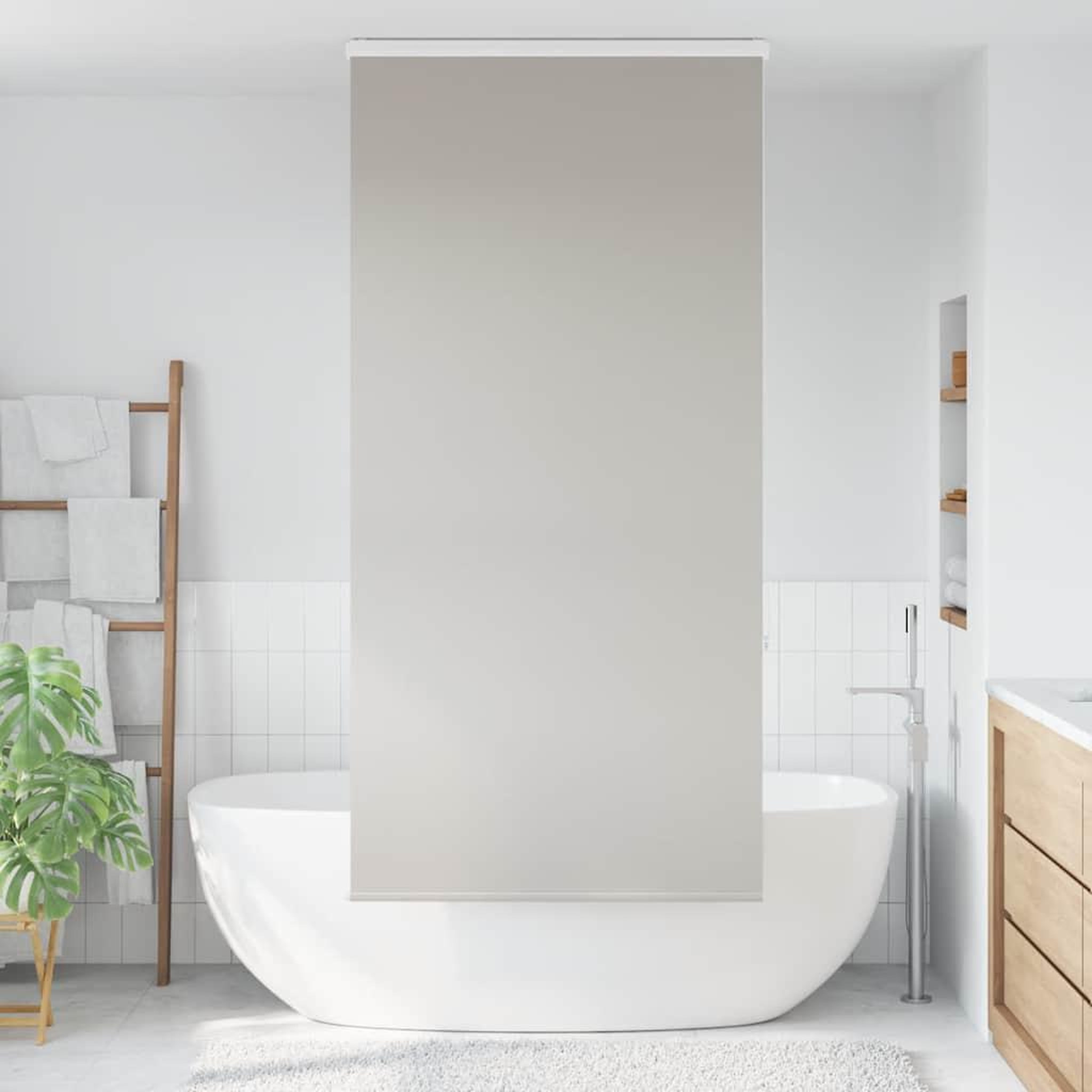 Voir la diapositive 2 : VIDAXL Store enrouleur de douche avec cassette largeur du tissu 106 cm