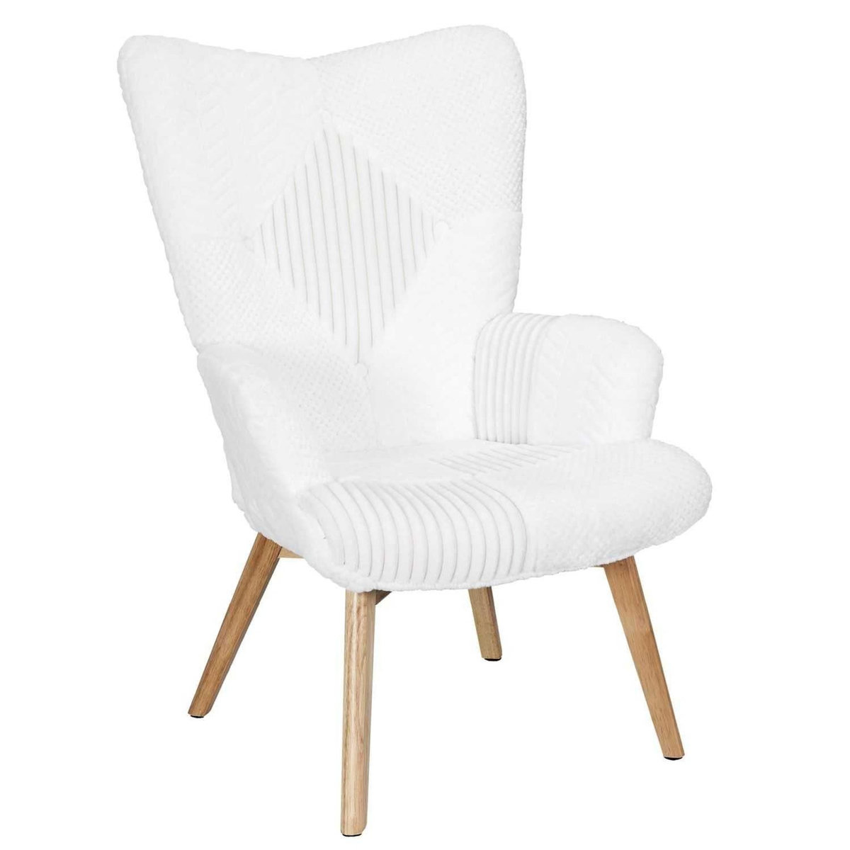 The Home Deco Factory Fauteuil de salon scandi en patchwork Helsinki