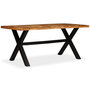 Voir la diapositive 2 : VIDAXL Table a manger Bois d'acacia massif et manguier 180x90x76 cm
