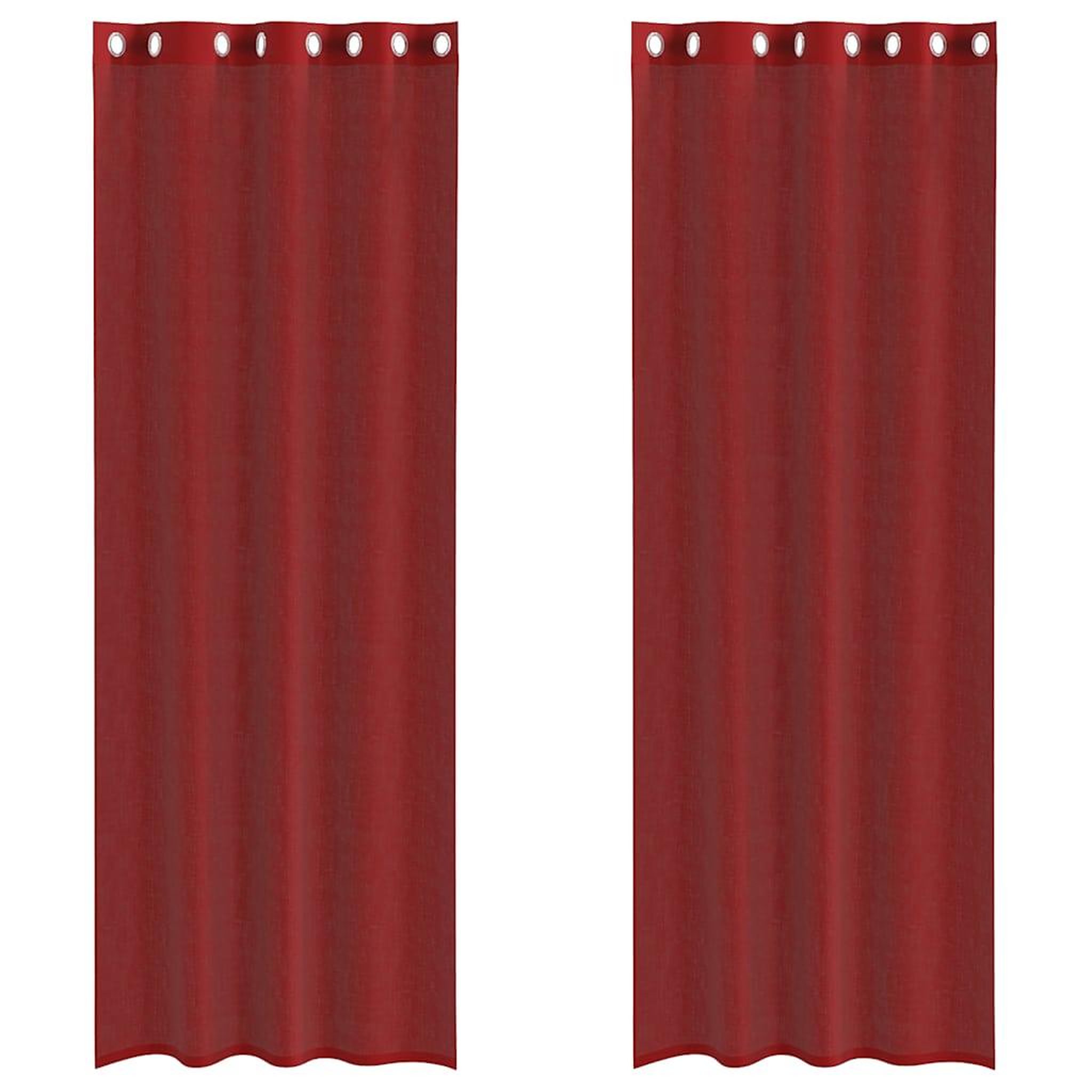 Voir la diapositive 2 : VIDAXL Rideaux en voile avec œillets 2 pcs rouge bordeaux