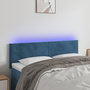 Voir la diapositive 1 : VIDAXL Tete de lit a LED Bleu fonce 144x5x78/88 cm Velours