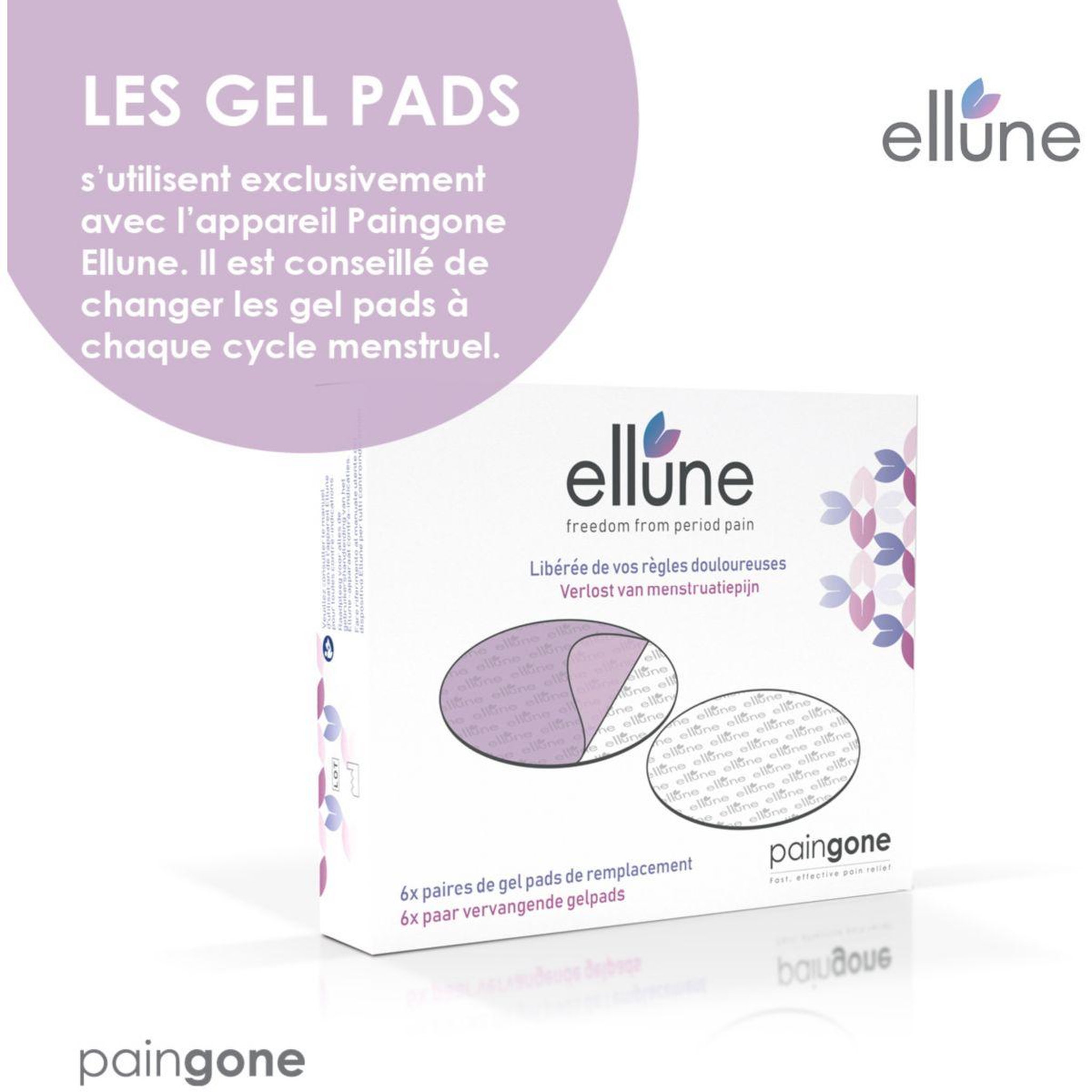 Voir la diapositive 2 : PAINGONE Gel pads Ellune gel pads x6 autocollant rechange