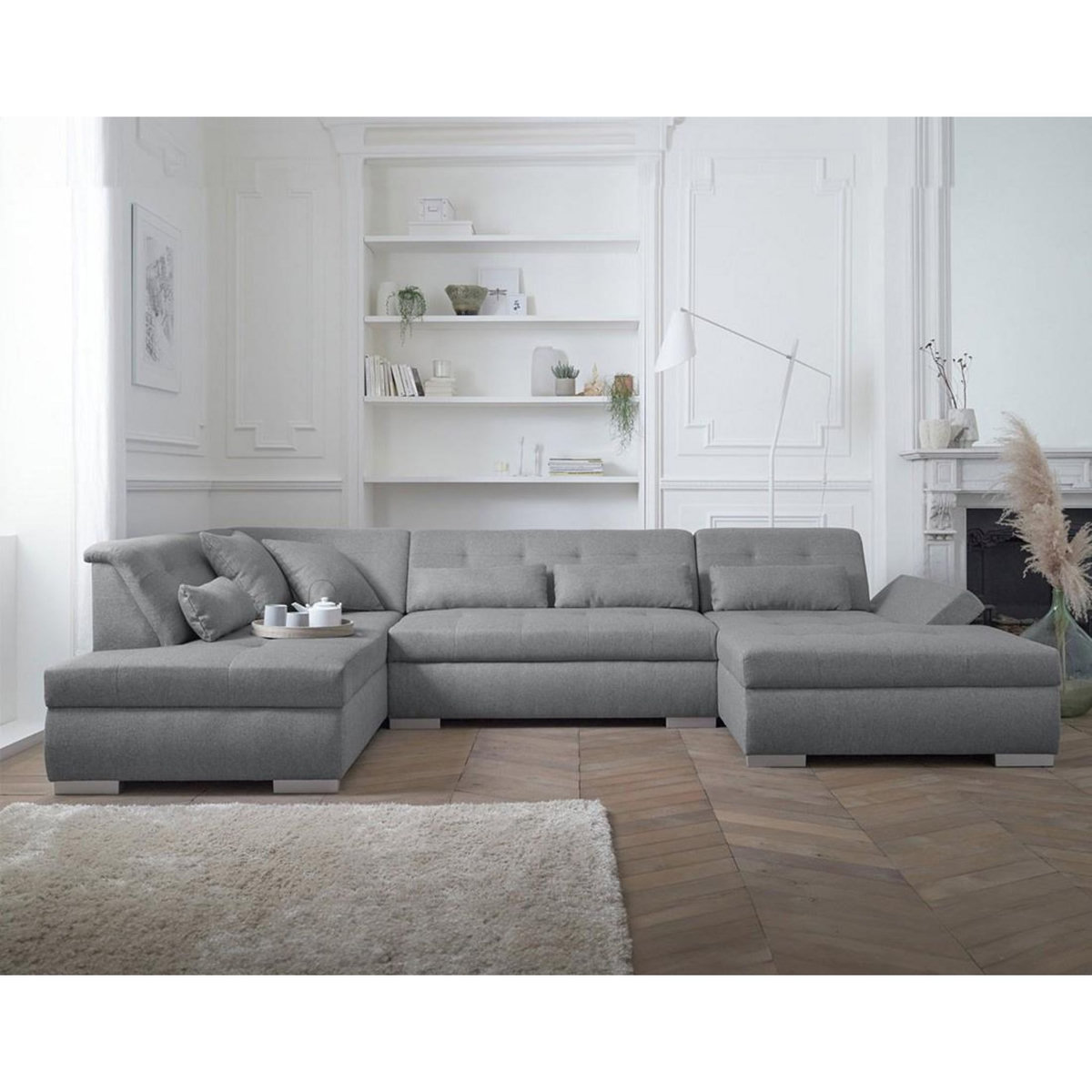 LISA DESIGN Vermont - canapé panoramique d'angle gauche - 7 places - xxl