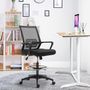 Voir la diapositive 2 : HOMCOM Fauteuil de bureau chaise de bureau assise haute réglable dim. 64L x 59l x 104-124H cm pivotant 360° maille respirante noir