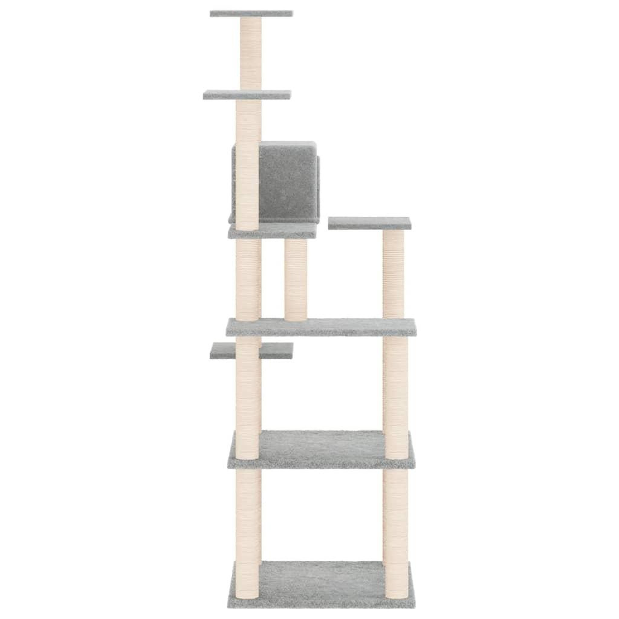 Voir la diapositive 4 : VIDAXL Arbre a chat avec griffoirs en sisal Gris clair 153 cm
