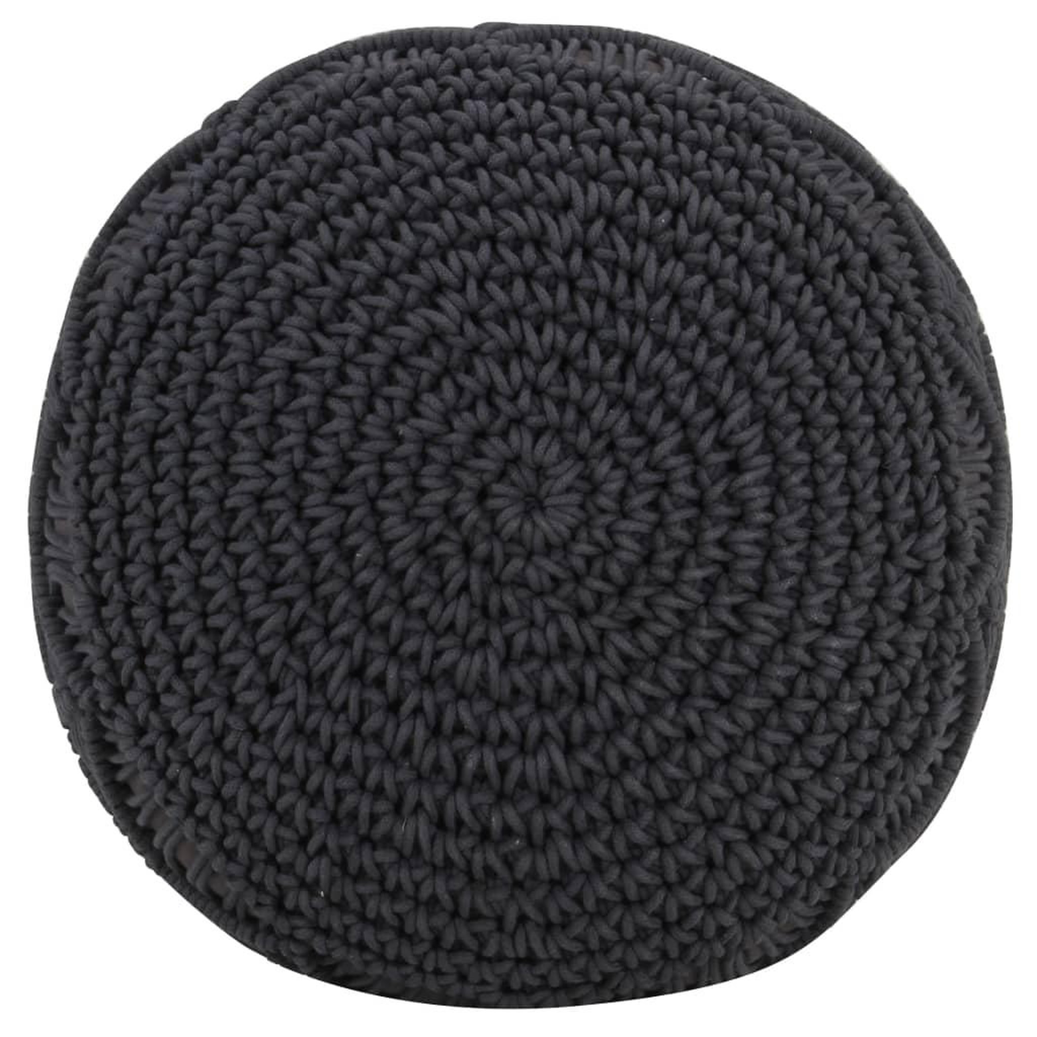 Voir la diapositive 2 : VIDAXL Pouf fait a la main en macrame Anthracite 45x30 cm Coton
