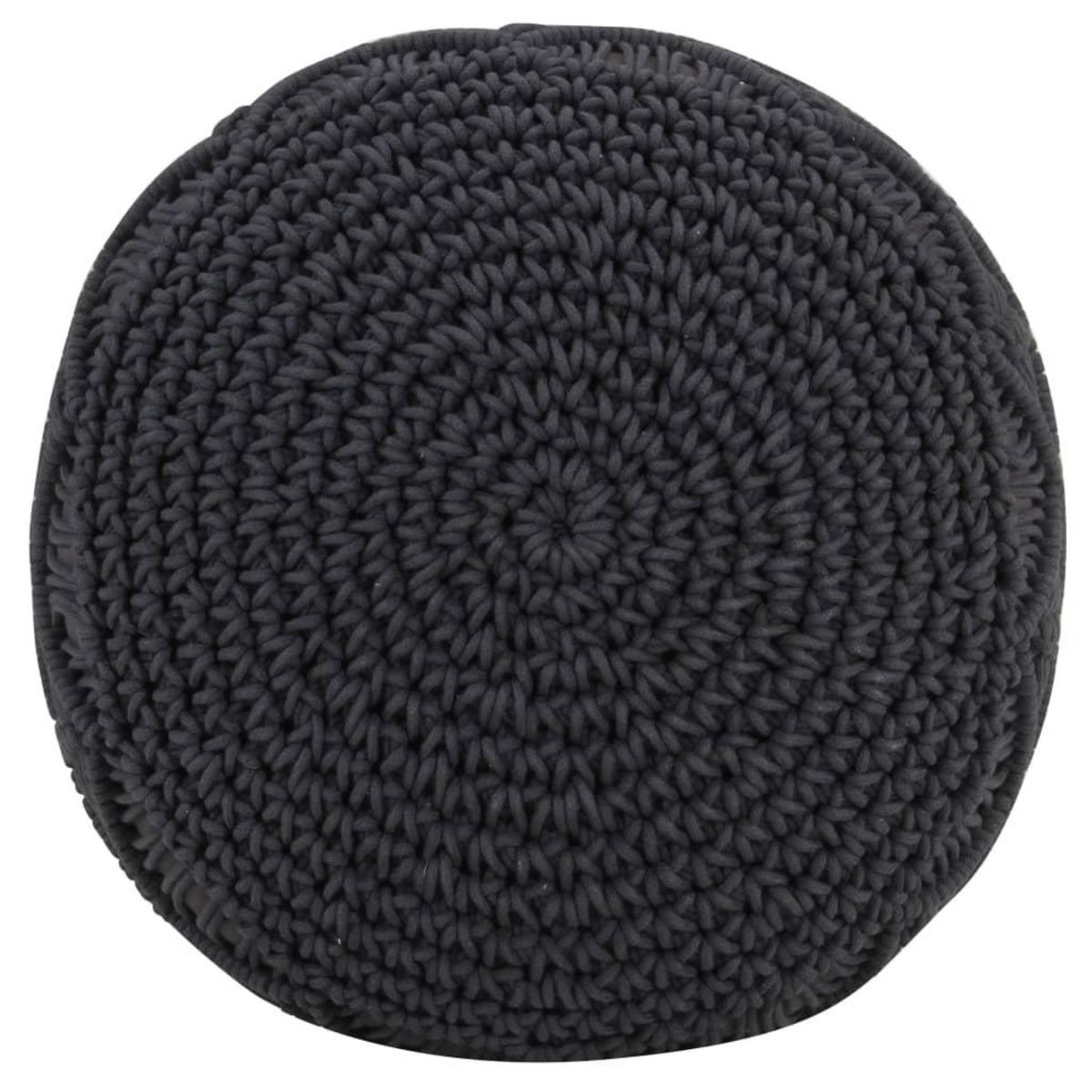 VIDAXL Pouf fait a la main en macrame Anthracite 45x30 cm Coton