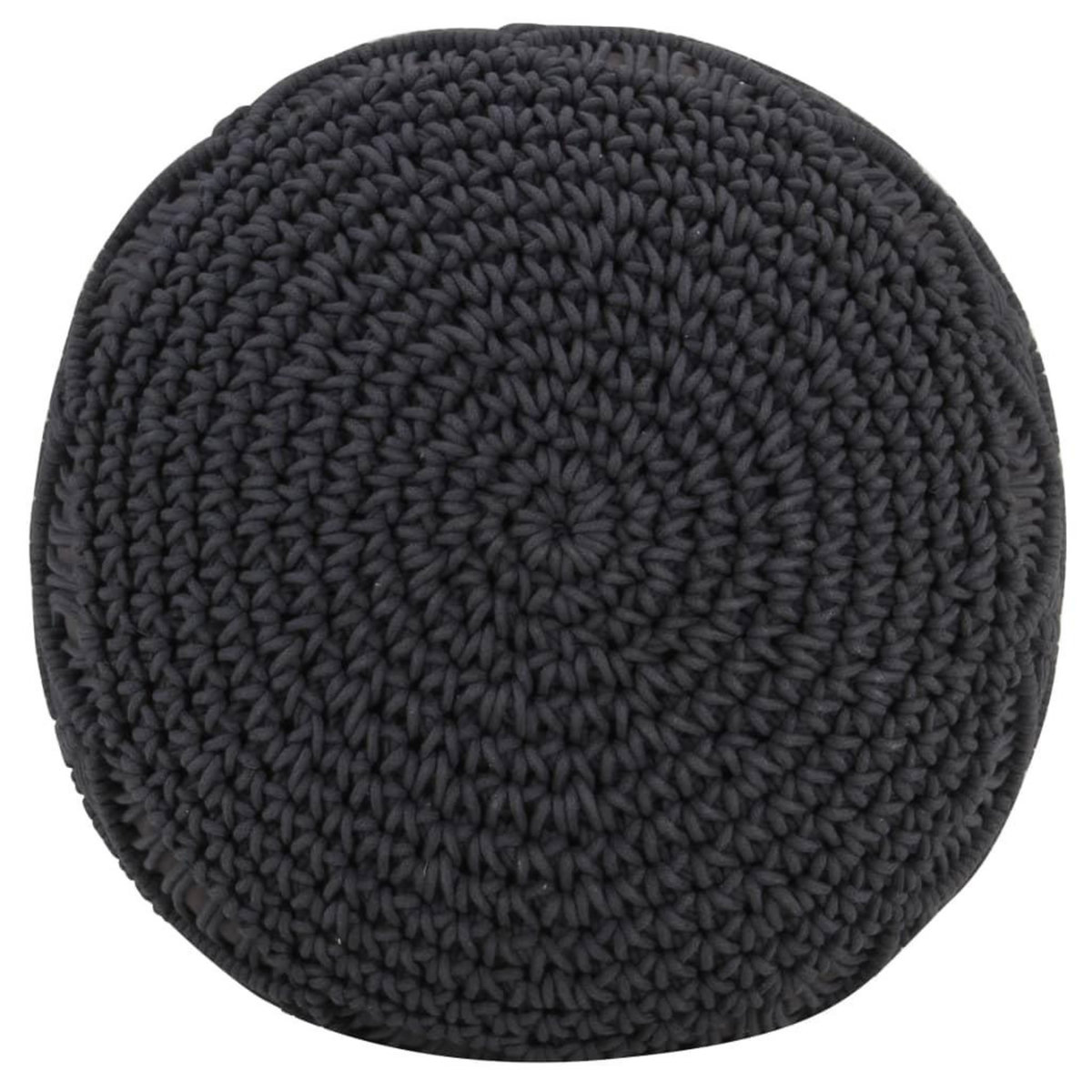 VIDAXL Pouf fait a la main en macrame Anthracite 45x30 cm Coton