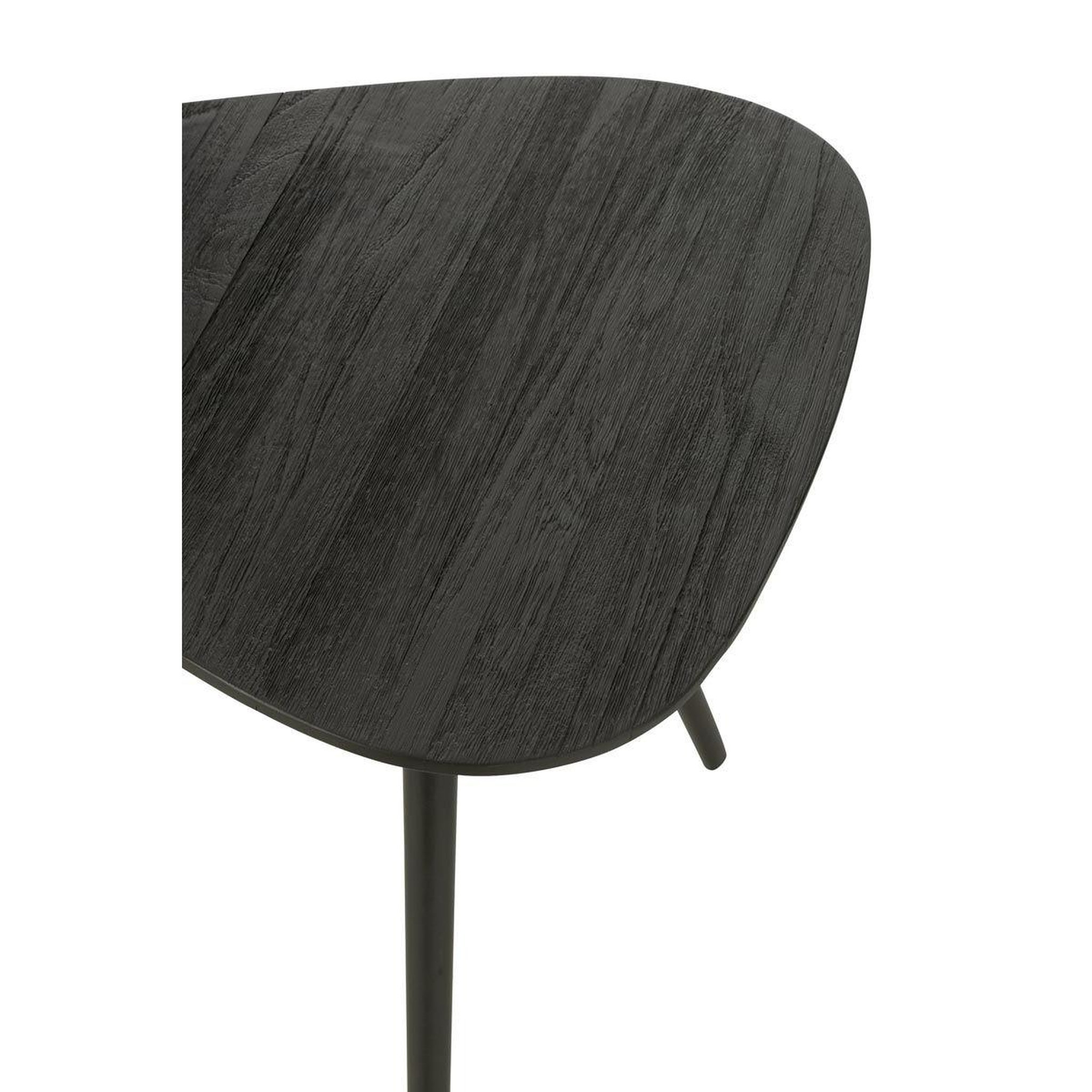 Voir la diapositive 4 : J-LINE Lot de 2 tables d'appoint triangles  teck  50cm noir