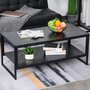 Voir la diapositive 2 : HOMCOM Table Basse Style Moderne avec 2 Étagères 106 x 50 x 47 cm Noir