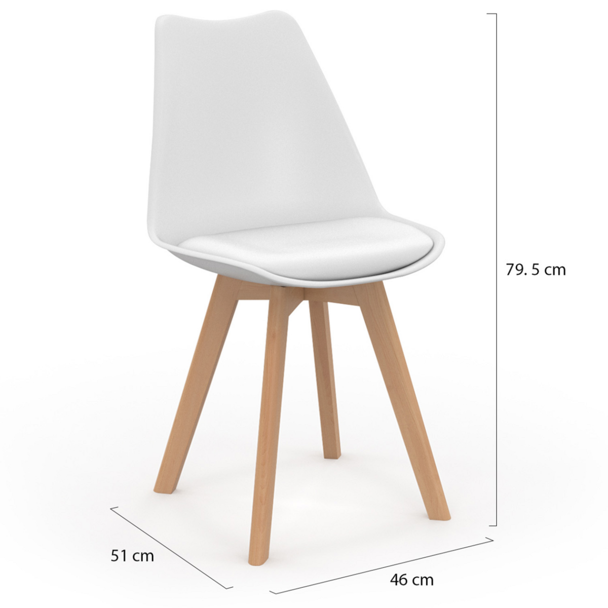 ID MARKET Lot de 8 chaises scandinaves SARA mix color pastel rose x2, blanc x2, gris clair x2, bleu x2